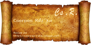 Cserpes Réka névjegykártya